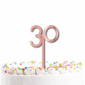 Decorations - Cake Decorations - Toppers & Banners Rose Gold Acrylic 30 Cake Topper Pick Each