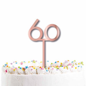 Decorations - Cake Decorations - Toppers & Banners Rose Gold Acrylic 60 Cake Topper Pick Each