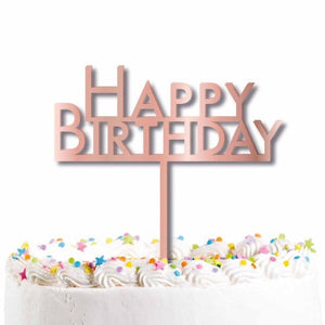 Decorations - Cake Decorations - Toppers & Banners Rose Gold Acrylic Happy Birthday Cake Topper Pick Each