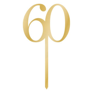 Decorations - Cake Decorations - Toppers & Banners Sparkling Celebration Gold Acrylic Cake Topper Pick 60 8cm x 15cm Each