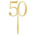Sparkling Celebration Gold Acrylic Pick 50 Cake Topper 8cm x 15cm Each