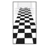 Checkered Carpet Floor Runner Black & White Each