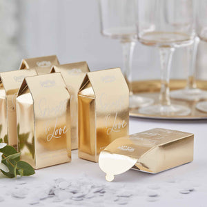 Amscan_OO Decorations - Centerpiece & Confetti Gold Wedding Biodegradable Confetti Boxes Each