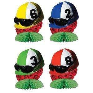 Amscan_OO Decorations - Centerpiece & Confetti Jockey Helmets Mini Honeycomb Centrepieces 4pk