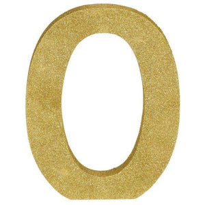 Amscan_OO Decorations - Centerpiece & Confetti Letter O Gold Glittered Decoration MDF