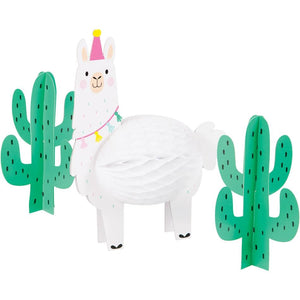 Amscan_OO Decorations - Centerpiece & Confetti Llama Party 3D Centrepiece Honeycomb 25cm