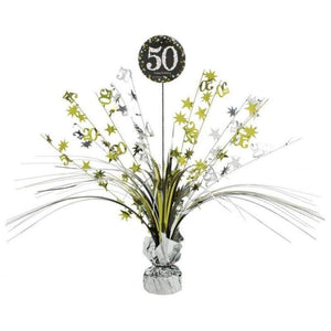 Amscan_OO Decorations - Centerpiece & Confetti Sparkling Celebration 50th Centerpiece Spray Each