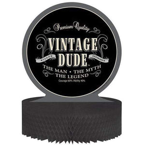 Amscan_OO Decorations - Centerpiece & Confetti Vintage Dude Centrepiece Honeycomb 30cm Each
