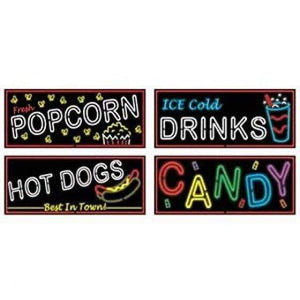 Amscan_OO Decorations - Cutouts 50's Neon Food Signs Cutouts 4pk