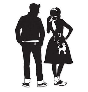 Amscan_OO Decorations - Cutouts 50's Rock & Roll Black Silhouettes Cutouts 2pk