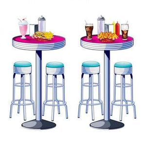 Amscan_OO Decorations - Cutouts 50's Soda Shop Tables & Stools Wall Decorations 2pk