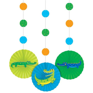 Amscan_OO Decorations - Cutouts Alligator Party Hanging Cutouts & Fans Decorations 91cm 3pk