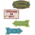 Beach Signs Cutouts 35cm x 19cm 4pk