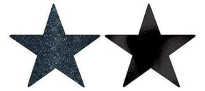 Amscan_OO Decorations - Cutouts Black Black Glittered Foil Solid Star Cutouts 12cm 5pk