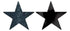 Black Glittered Foil Solid Star Cutouts 12cm 5pk