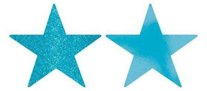 Amscan_OO Decorations - Cutouts Caribbean Blue Black Glittered Foil Solid Star Cutouts 12cm 5pk