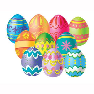 Decorations-Cutouts Cutouts Mini Easter Eggs 10 pk