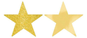 Amscan_OO Decorations - Cutouts Gold Apple Red Glittered Foil Solid Star Cutouts 12cm 5pk