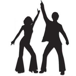 Amscan_OO Decorations - Cutouts Good Vibes 70's Disco Dancers Black Silhouettes Cutouts 2pk