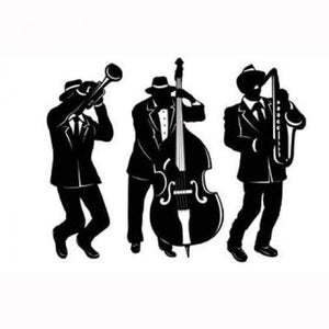 Amscan_OO Decorations - Cutouts Great 20's Jazz Band Trio Black & White  Silhouettes Cutouts 3pk