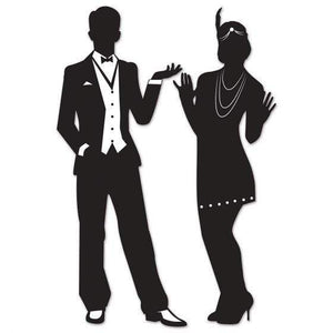 Amscan_OO Decorations - Cutouts Great 20's Male & Female Black Silhouettes Cutouts 93cm 2pk