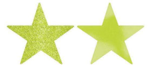 Amscan_OO Decorations - Cutouts Kiwi Kiwi Glittered Foil Solid Star Cutouts 12cm 5pk