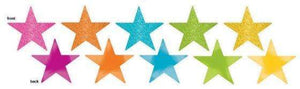 Amscan_OO Decorations - Cutouts Multi Coloured Black Glittered Foil Solid Star Cutouts 12cm 5pk