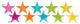 Amscan_OO Decorations - Cutouts Multi Coloured Rainbow Glittered Foil Solid Star Cutouts 12cm 5pk