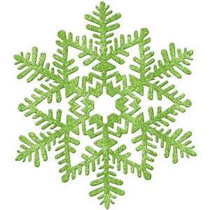 Decorations - Cutouts Snowflake Green Glitter Decoration 16cm Each
