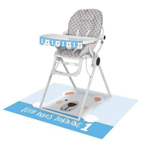 Amscan_OO Decorations - Decorating Kit 1st Birthday Bear High Chair Kit Look Who's One Each