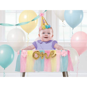 Amscan_OO Decorations - Decorating Kit 1st Birthday Girl Deluxe High Chair Decoration Each