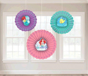 Amscan_OO Decorations - Decorative Fans, Pom Poms & Lanterns Ariel Dream Big Fan Decoration 3pk