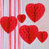 Be Mine Honeycomb Hanging Heart Decorations 5pk
