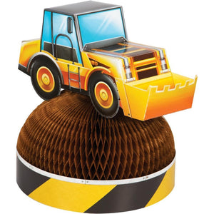 Amscan_OO Decorations - Decorative Fans, Pom Poms & Lanterns Big Dig Construction 3D Honeycomb Centerpiece 28cm x 23cm Each