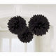 Amscan_OO Decorations - Decorative Fans, Pom Poms & Lanterns Black Bright Royal Blue Fluffy Tissue Decorations 40cm 3Pk