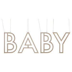 Decorations - Decorative Fans, Pom Poms & Lanterns Botanical Baby Wooden Baby Hanging Decoration Each