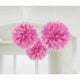 Amscan_OO Decorations - Decorative Fans, Pom Poms & Lanterns Bright Pink Rainbow Fluffy Tissue Decorations 40cm 3Pk