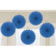Amscan_OO Decorations - Decorative Fans, Pom Poms & Lanterns Bright Royal Blue Rainbow Mini Fan Decorations 6in 5pk
