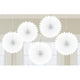 Amscan_OO Decorations - Decorative Fans, Pom Poms & Lanterns Frosty White Rainbow Mini Fan Decorations 6in 5pk