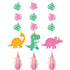 Girl Dino Party Decor Hanging Iridescent Cutouts Decorations 91cm 3pk