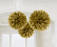 Amscan_OO Decorations - Decorative Fans, Pom Poms & Lanterns Gold Rainbow Fluffy Tissue Decorations 40cm 3Pk
