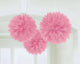 Amscan_OO Decorations - Decorative Fans, Pom Poms & Lanterns New Pink Rainbow Fluffy Tissue Decorations 40cm 3Pk