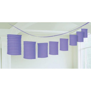 Amscan_OO Decorations - Decorative Fans, Pom Poms & Lanterns New Purple Paper Lantern Garland 365cm Each