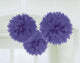Amscan_OO Decorations - Decorative Fans, Pom Poms & Lanterns New Purple Rainbow Fluffy Tissue Decorations 40cm 3Pk