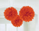 Amscan_OO Decorations - Decorative Fans, Pom Poms & Lanterns Orange Rainbow Fluffy Tissue Decorations 40cm 3Pk