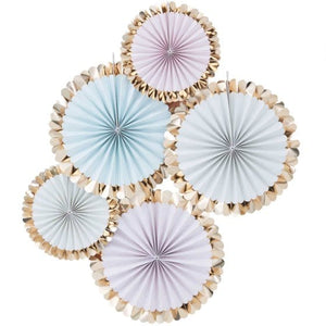 Decorations - Decorative Fans, Pom Poms & Lanterns Pick & Mix Pastel Fan Decorations Kit