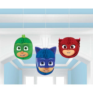 Amscan_OO Decorations - Decorative Fans, Pom Poms & Lanterns PJ Masks Honeycomb Hanging Decoration 3pk