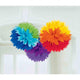 Amscan_OO Decorations - Decorative Fans, Pom Poms & Lanterns Rainbow Rainbow Fluffy Tissue Decorations 40cm 3Pk