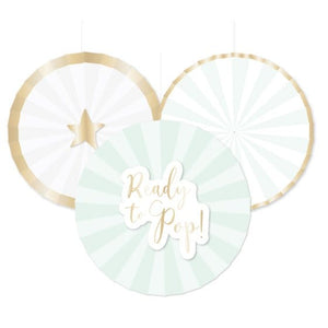 Decorations - Decorative Fans, Pom Poms & Lanterns Ready To Pop Fan Decorations 30cm 3pk