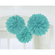 Amscan_OO Decorations - Decorative Fans, Pom Poms & Lanterns Robin Egg Blue Rainbow Fluffy Tissue Decorations 40cm 3Pk